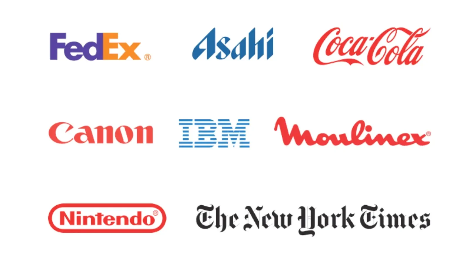 brand logos with different fonts edited
